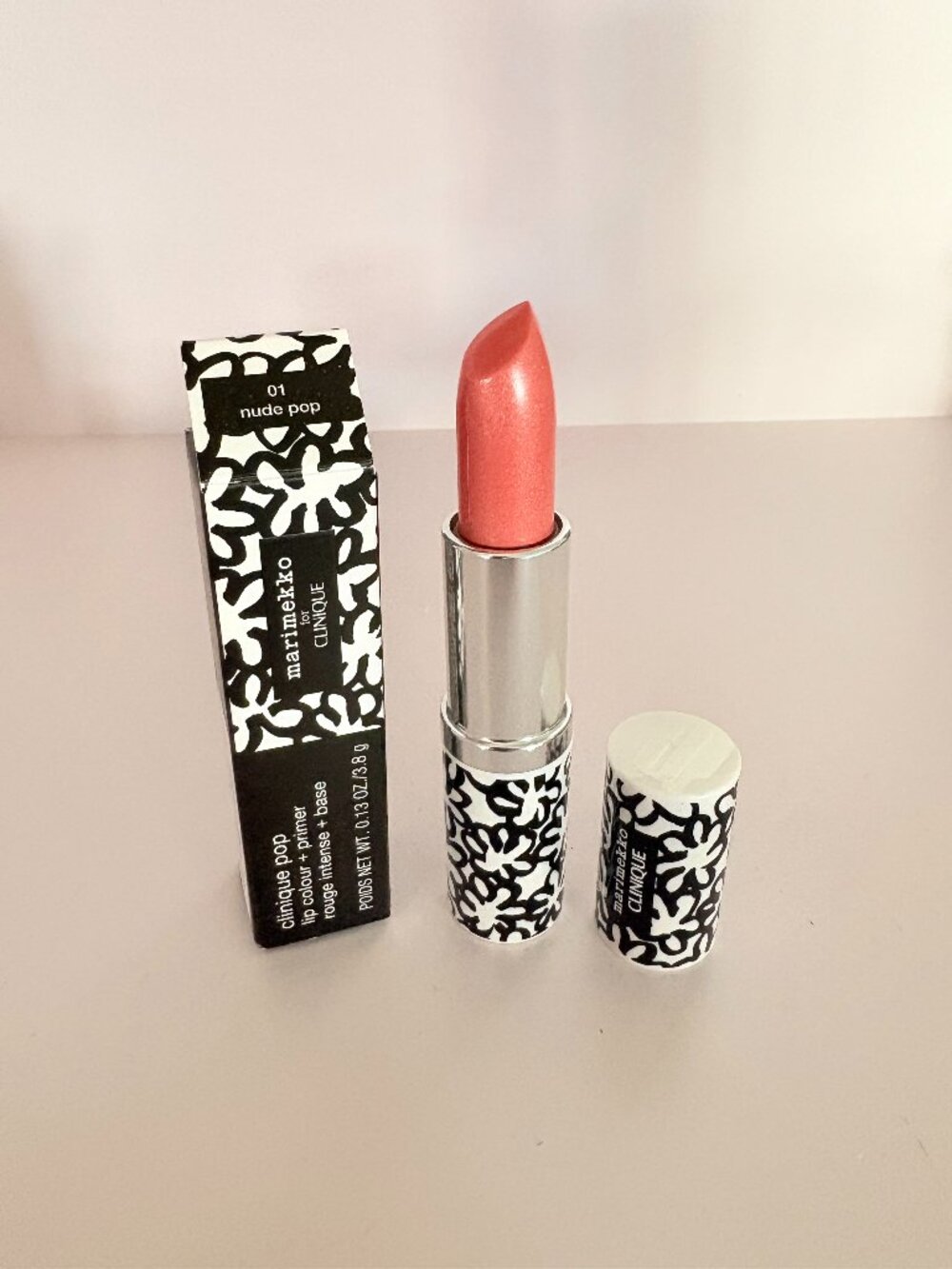 CLINIQUE POP Lipstick 01 NUDE POP Lip Colour + Primer New in Box